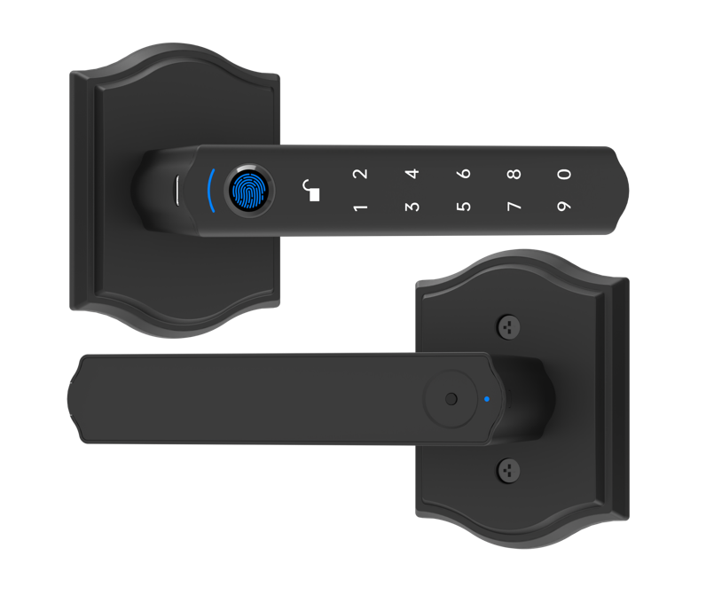 G90 smart door levers with passwords and fingerprint unlock.png